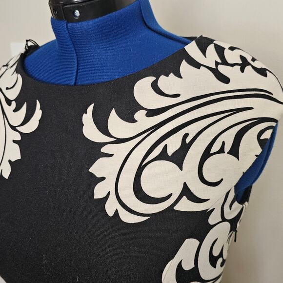 Maggie London Black and White Print Spandex Dress Size 12 - Picture 3 of 9